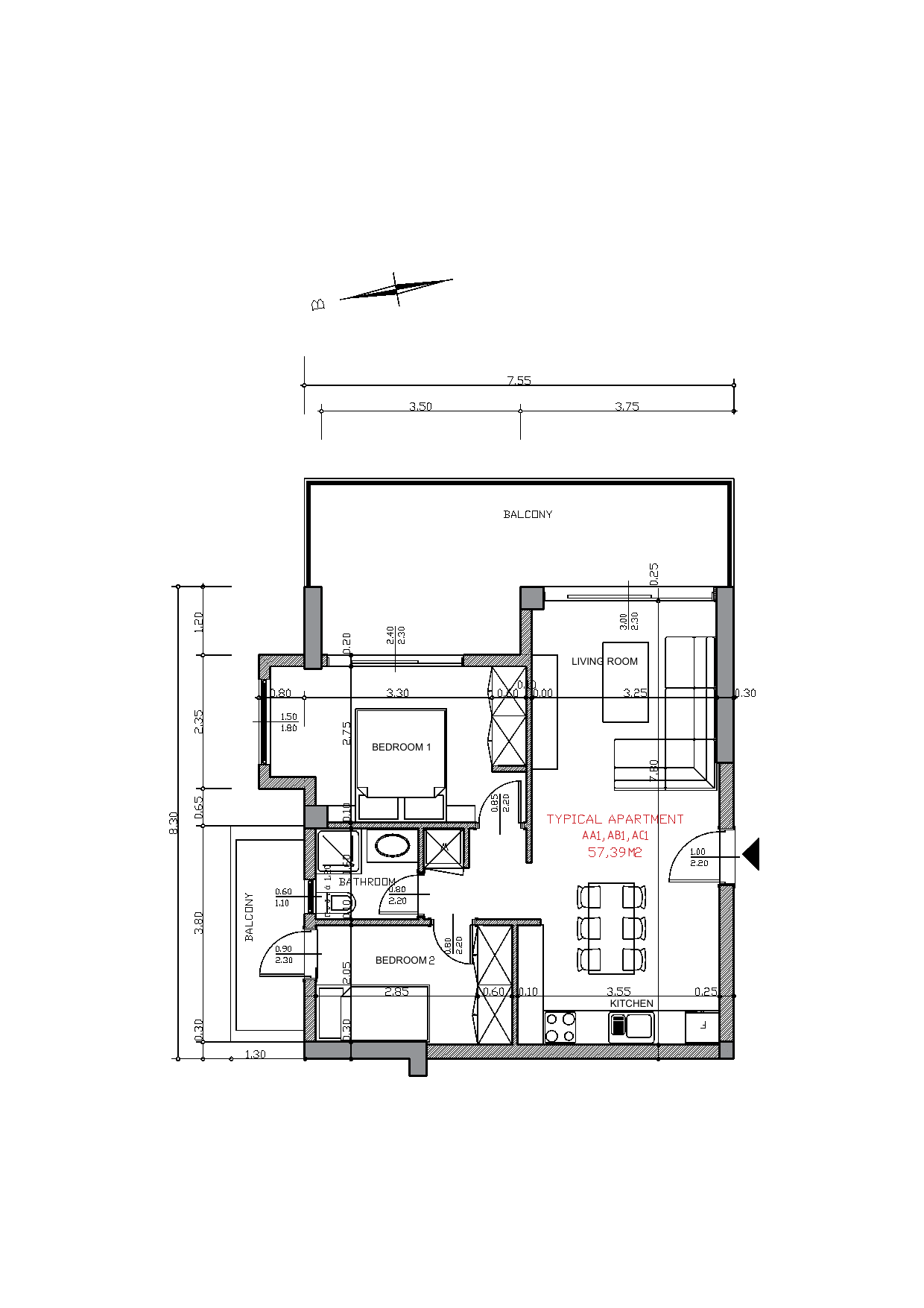 Apartment Type 1 Floor Plan